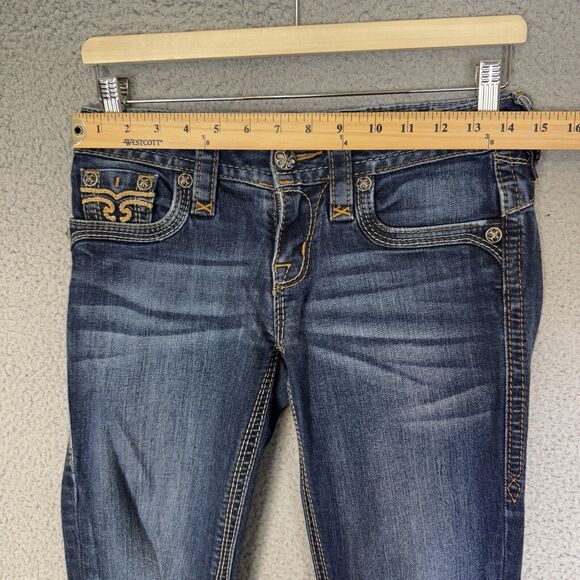 Rock Revival Jeans Womens‎ 25 Calli Skinny Embroidery Dark Wash Stretch - Picture 3 of 11